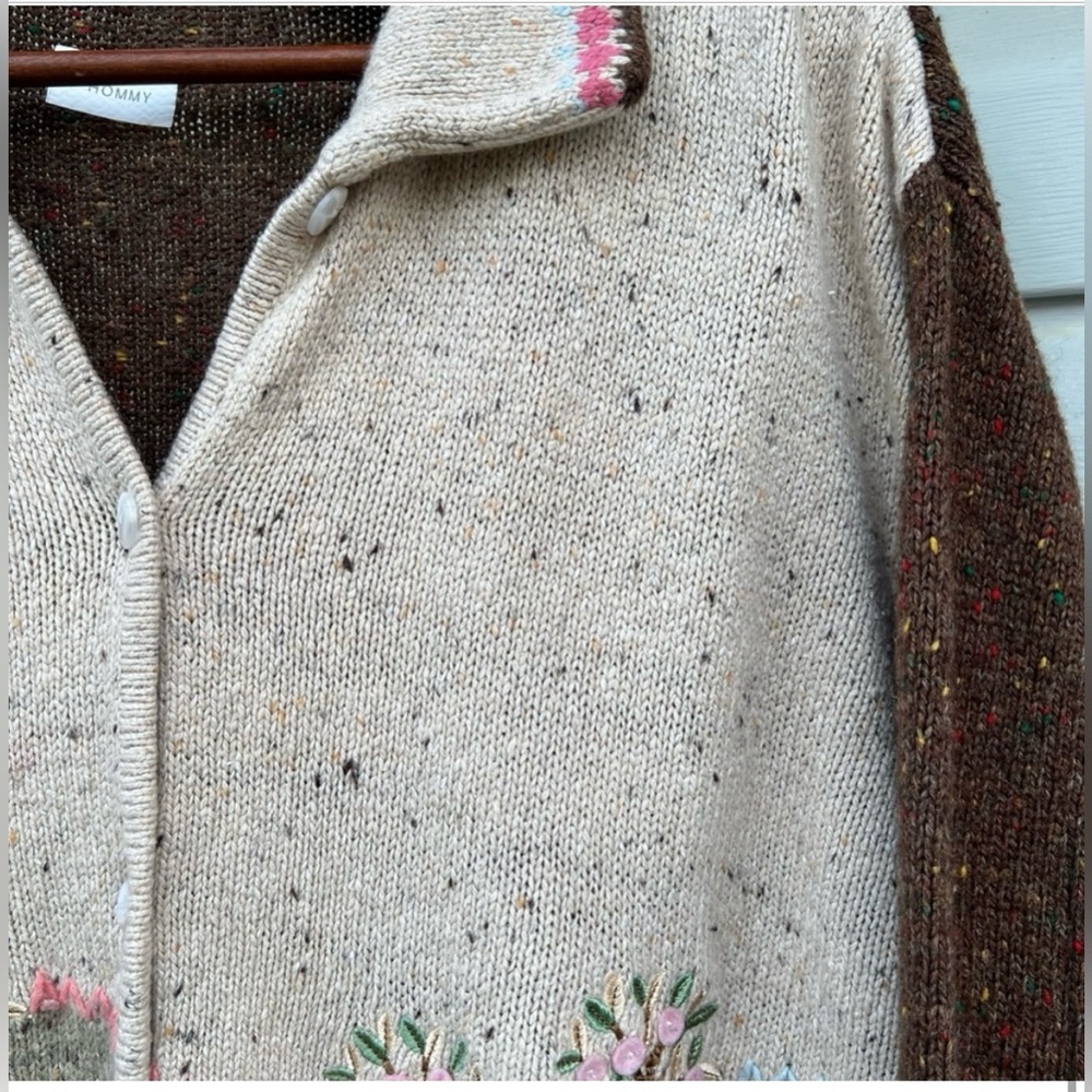 VTG Cottage-core Embroidered Appliquéd Cardigan Sweater-Adorable! Sz L EUC🌺 - Picture 16 of 16